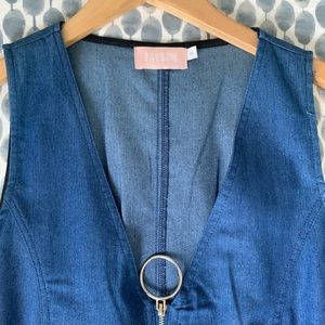Zipper front sexy denim dress -Farrow/ Need Supply